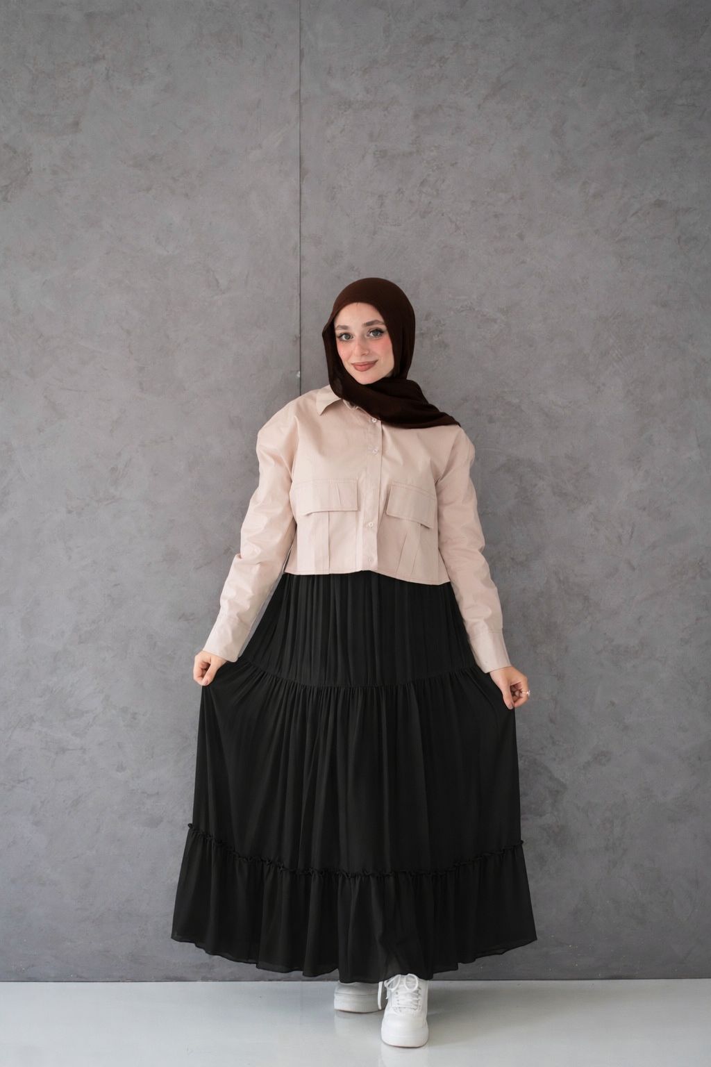 Chiffon skirt - Black