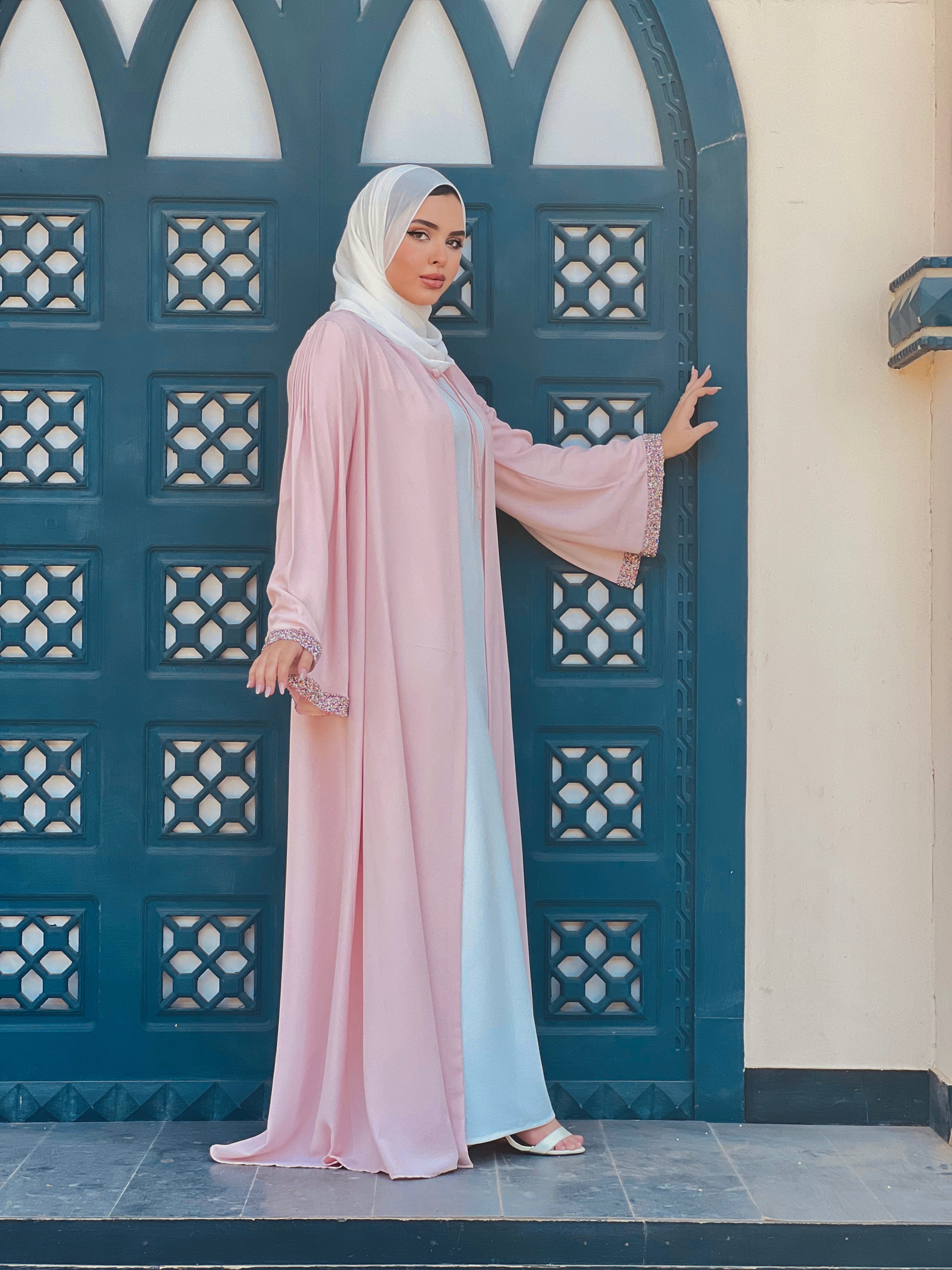 Basic Saudi Abaya Double Face -  Rose
